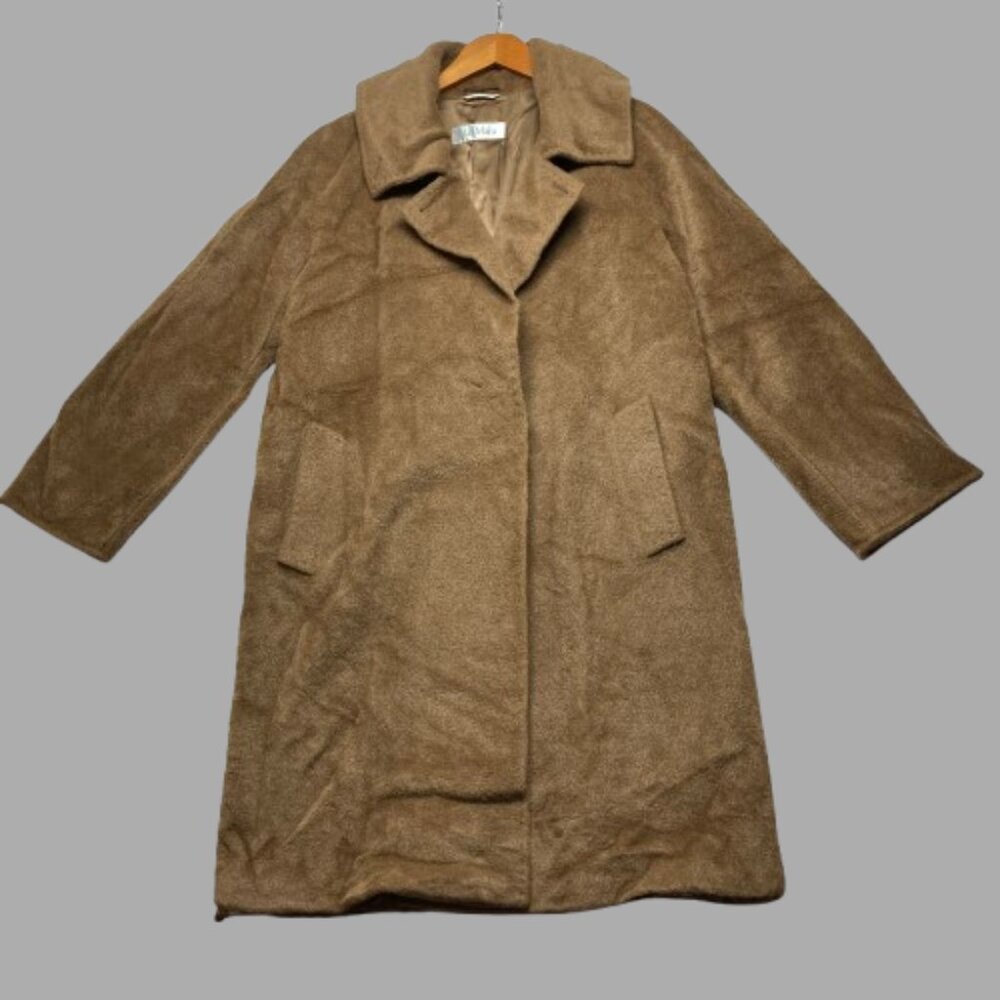 Max Mara Brown Alpaca Wool Teddy Coat